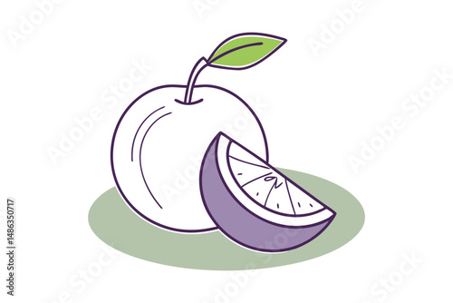 damson vector flat line drawing