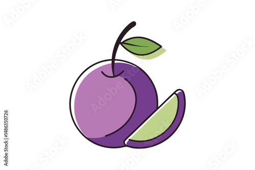 damson vector minimal fruit icon