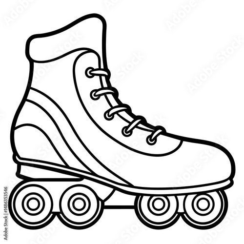 Inline Skates Silhouette Vector on White