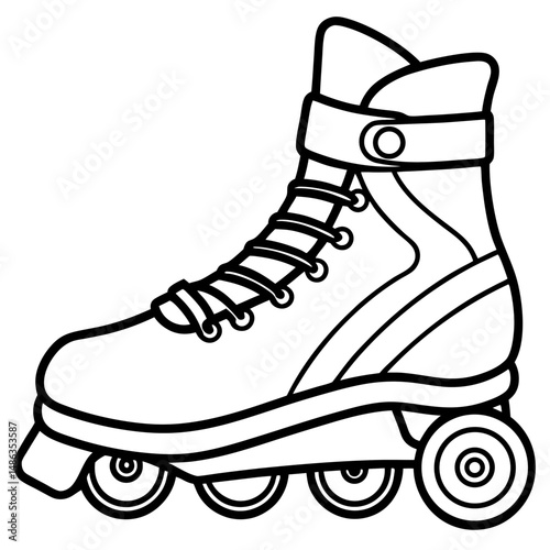 Inline Skates Silhouette Vector on White