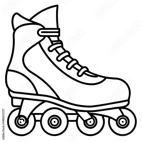 Inline Skates Silhouette Vector on White