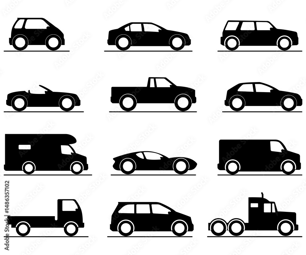 Cars collection vehicle set transportation suv van truck sedan clip art Cars collection vehicle set transportation suv van truck sedan clip art