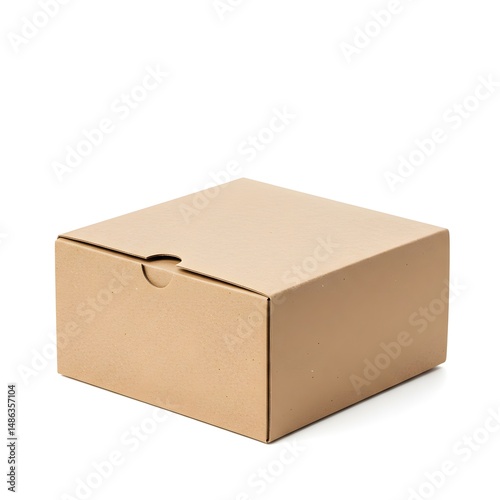 Eco-friendly recycled packaging box, white background