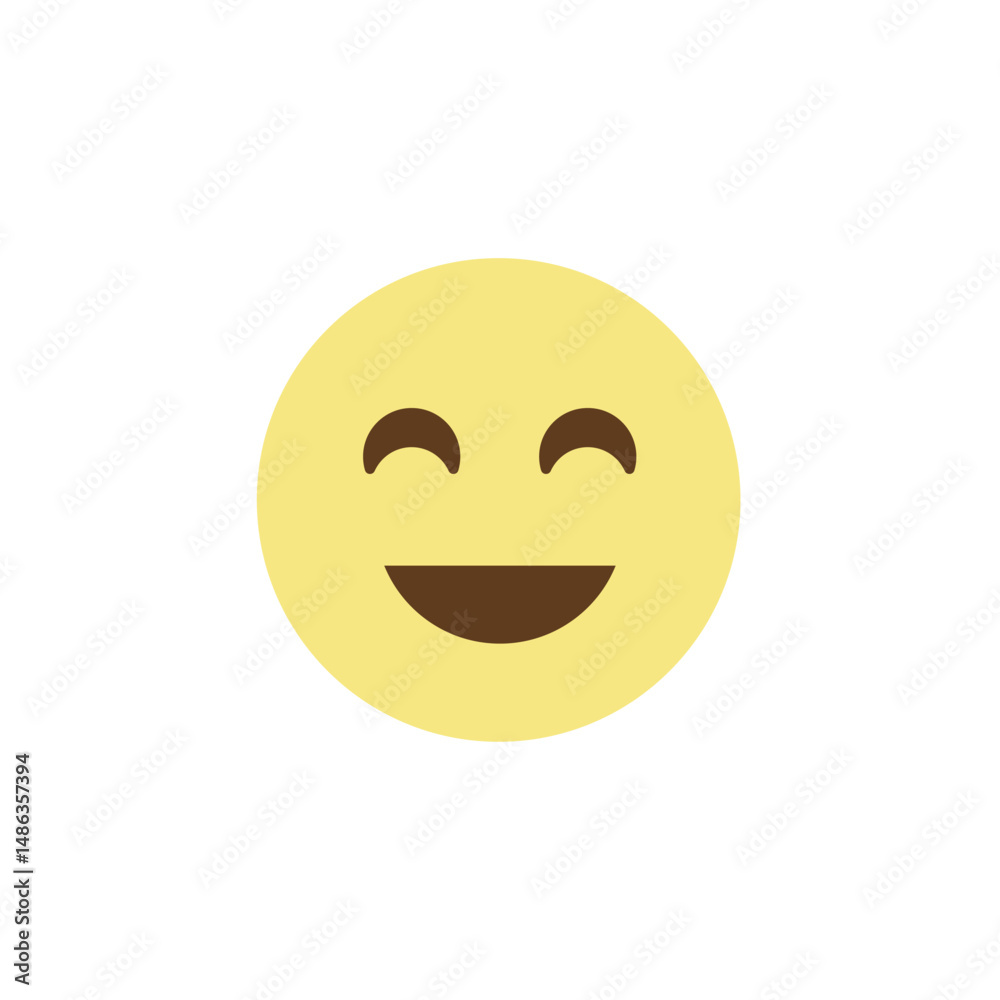 Fototapeta premium Face emoji smile smiling symbol sign vector illustration icon laughing fun