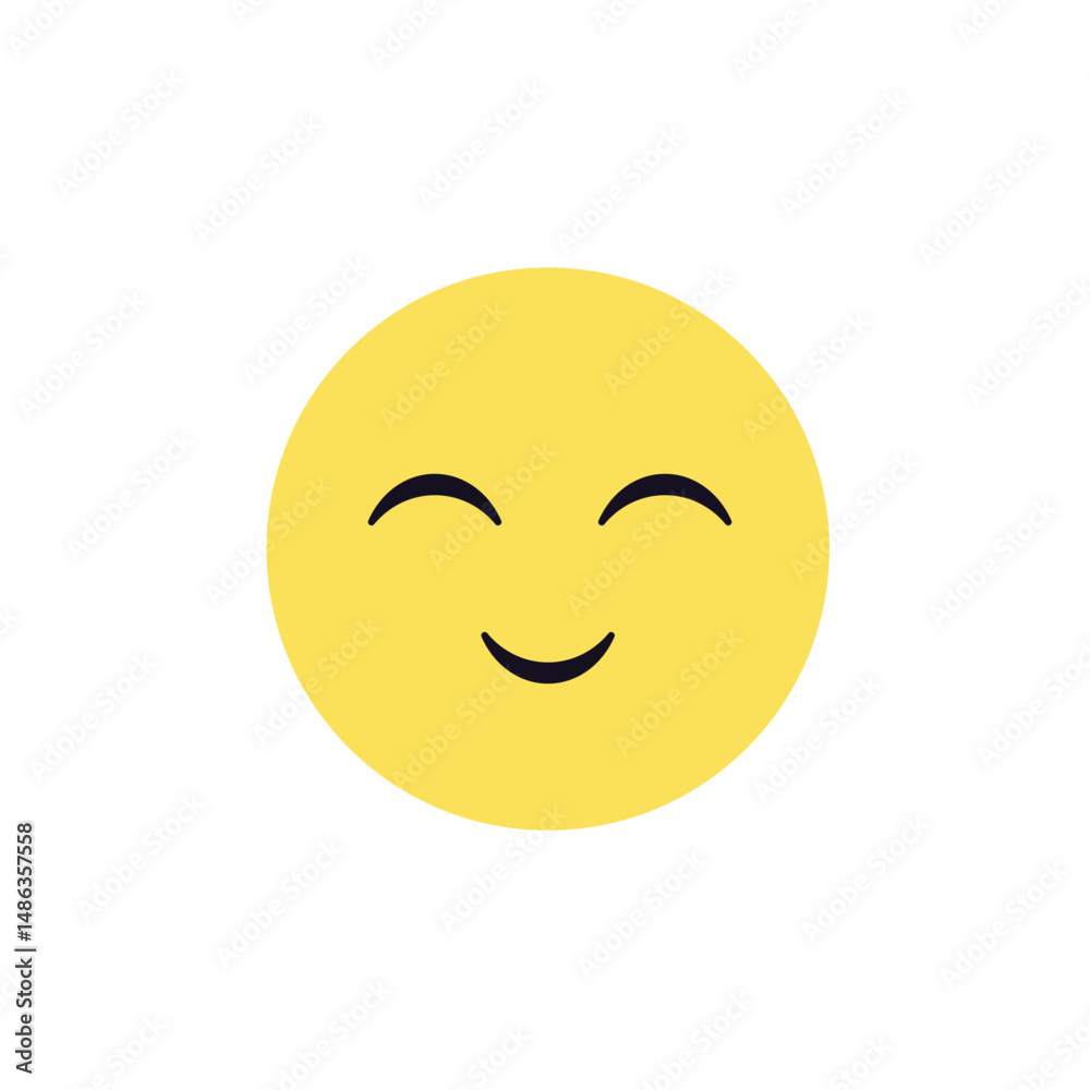 Fototapeta premium Face emoji smile smiling symbol sign vector illustration icon laughing fun