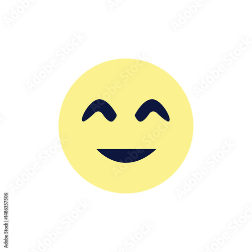Face emoji smile smiling symbol sign vector illustration icon laughing fun