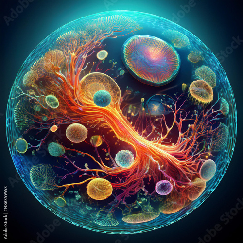 abstract 3D art, colorful blob, organic structure, generative design, surreal texture, digital sculpture, rainbow gradient, coral-like form, fluid dynamics, modern digital art, computer-generated imag