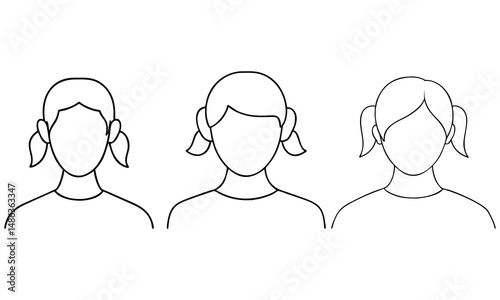 Vector illustration of a cartoon woman, a mother with her baby and child, showcasing family love in a simple design