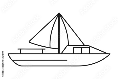catamaran silhouette stylish sailing vessel