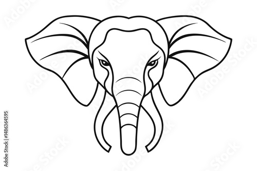 elephant head detailed animal face drawing