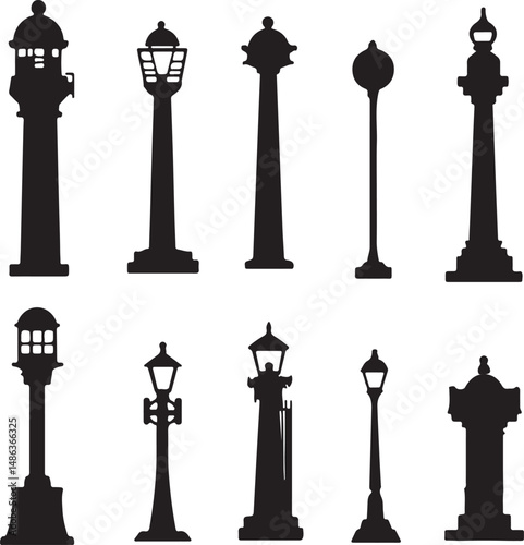 Silhouette Street Lamp Collection: Vintage Urban Lighting Design