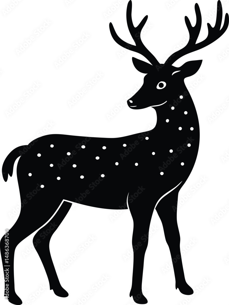 Obraz premium deer silhouette vector illustration