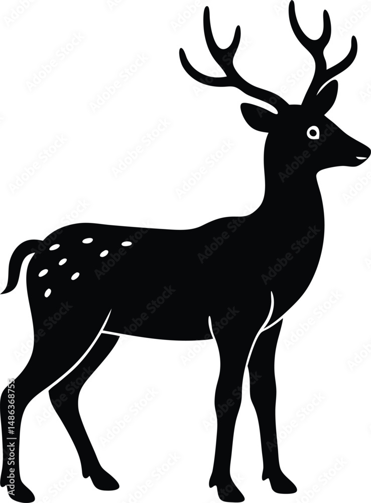 Naklejka premium deer silhouette vector