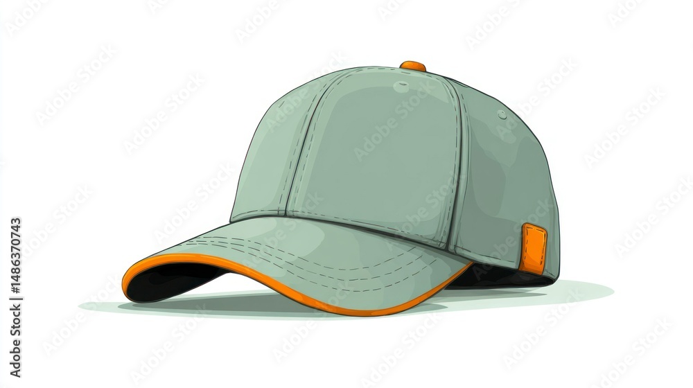 Fototapeta premium Stylish Baseball Cap with Orange Trim Ideal for Sports Casual Wear and Fashion Designers