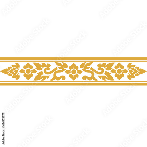 Thai Traditional Floral Ornament Vector Thai Art Pattern Design