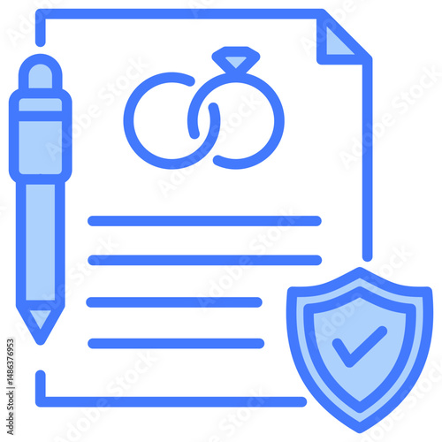 Prenuptial Agreement Blue Icon