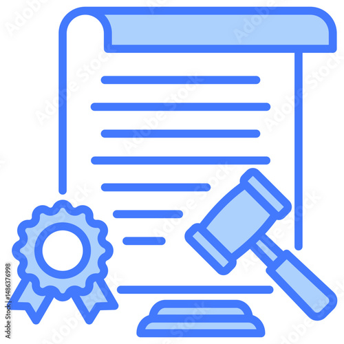 Legal Document Blue Icon