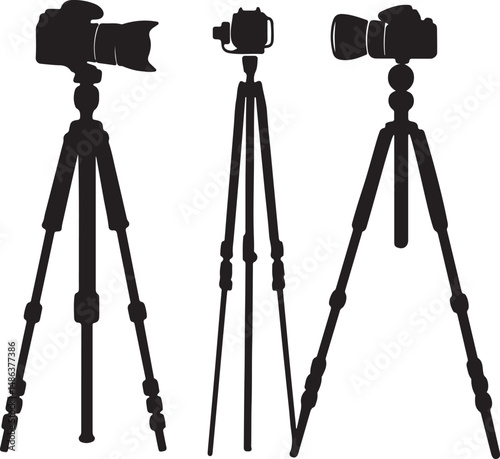 Silhouette Photography Tripods: Various Camera Stands Illustration