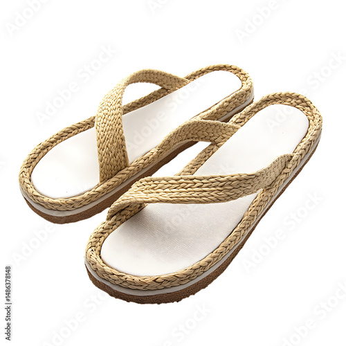 Fashion Forward Espadrille Inspired Sandals Isolated on Transparent Background