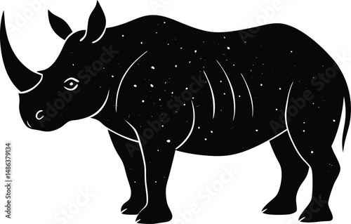black rhino vector illustration