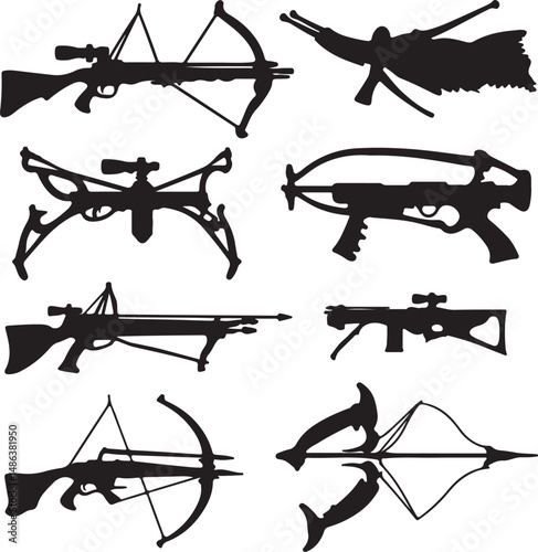 Crossbow Silhouettes: Various Designs for Archery and Weaponry