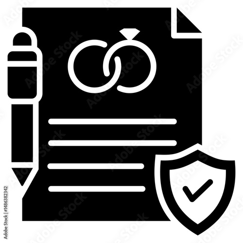 Prenuptial Agreement Glyph Icon