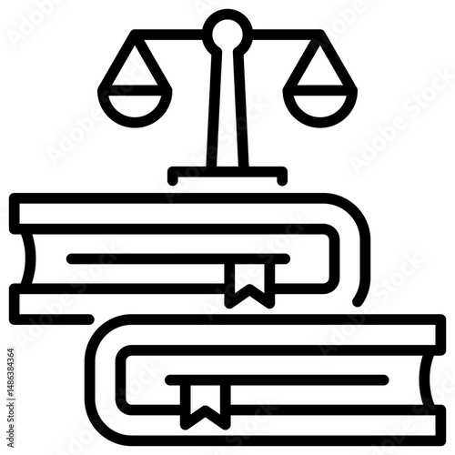 Law Book Line Icon