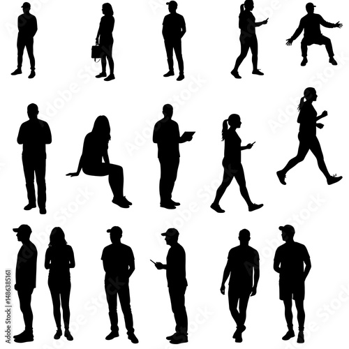 Silhouette Studies: A Human Tapestry AI Generated