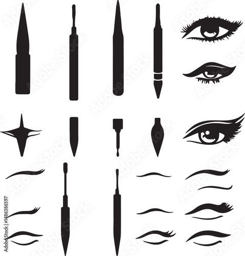 Eyeliner Styles and Tools: Winged, Cat Eye, and Brush Silhouettes