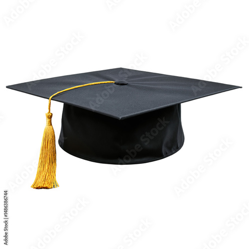 graduation hat isolated on transparent background