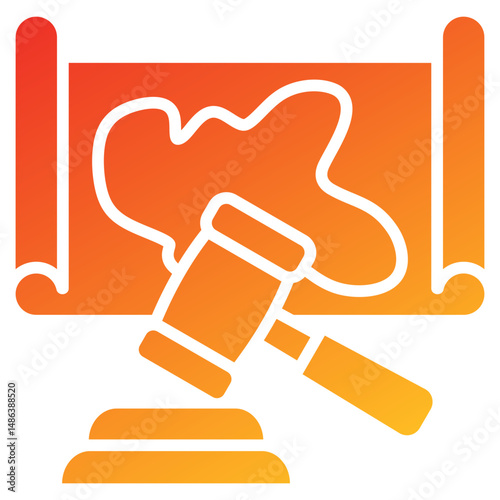 Land Dispute Glyph Gradient Icon