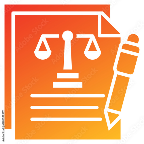 Essay Glyph Gradient Icon