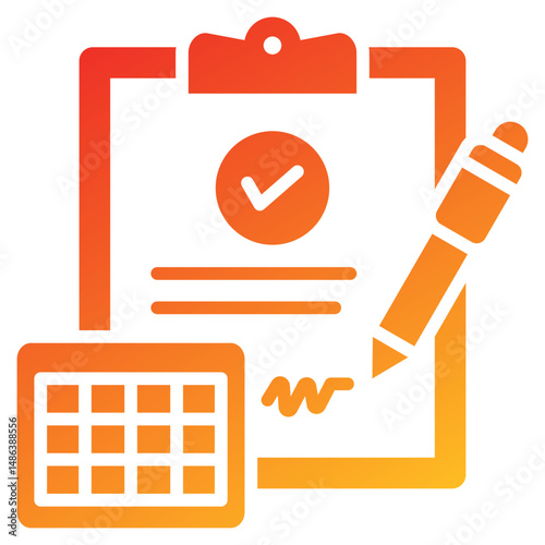 Contract Glyph Gradient Icon