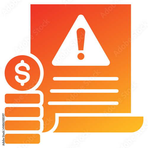 Debt Glyph Gradient Icon