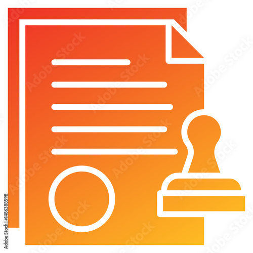 Notary Glyph Gradient Icon
