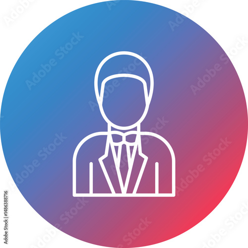 Groom Line Gradient Circle Background Icon