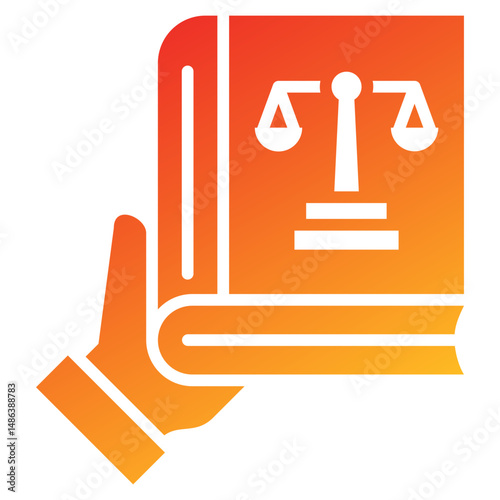 Law Book Glyph Gradient Icon