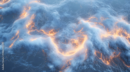 ocean blue marble texture with copper streaks, raw stone texture, under soft backlight, 3D generated