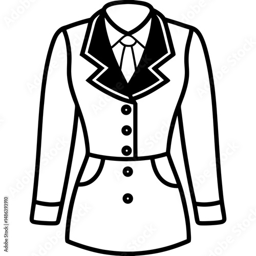 Flight Attendant Uniform Silhouette Vector