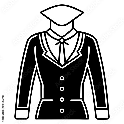 Flight Attendant Uniform Silhouette Vector