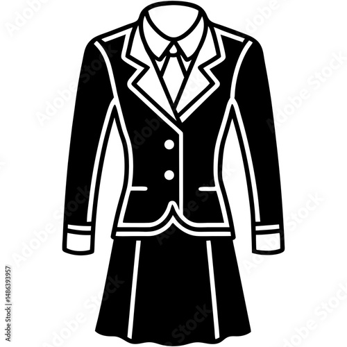 Flight Attendant Uniform Silhouette Vector