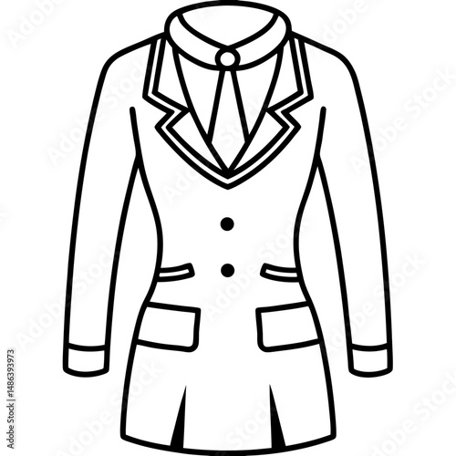 Flight Attendant Uniform Silhouette Vector