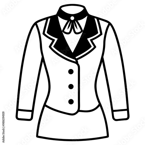 Flight Attendant Uniform Silhouette Vector
