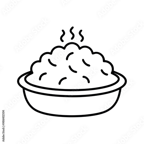 Frozen Dinner Food Line Art Illustration