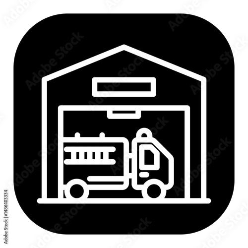 Firefighter Garage Vector Icons