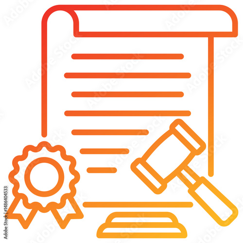 Legal Document Line Gradient Icon