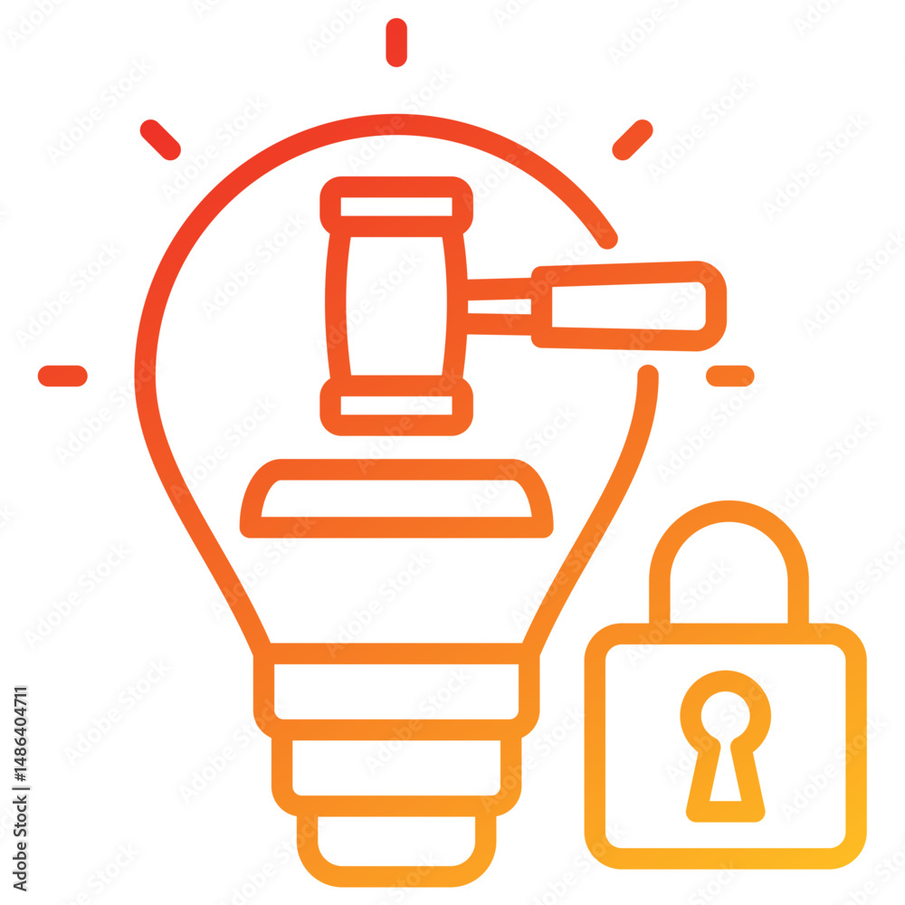 Obraz premium Intellectual Property Line Gradient Icon