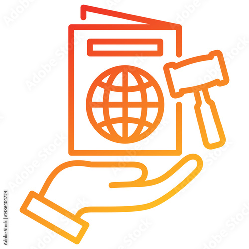 Immigration Law Line Gradient Icon