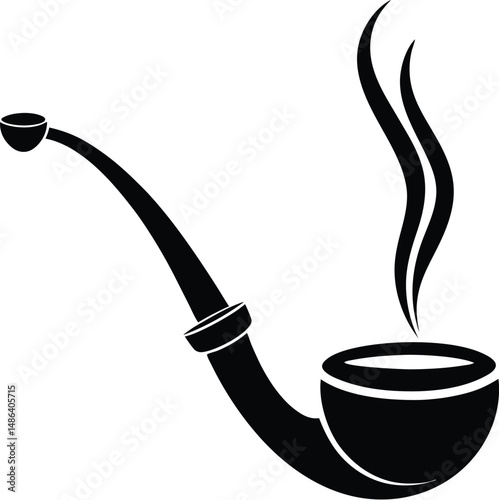 Smoking pipe silhouette, Smoking pipe vector style silhouette art