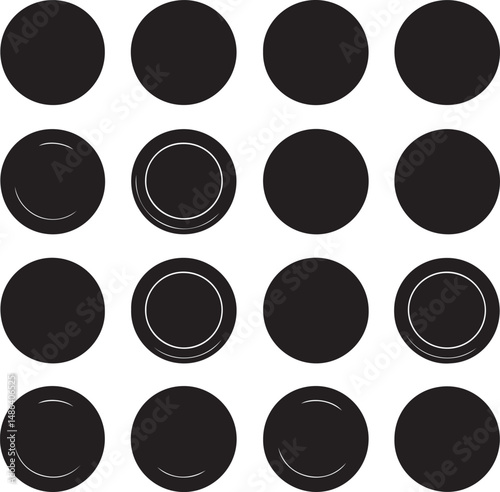 Black Circle Pattern Graphic Design Abstract Art Background Texture
